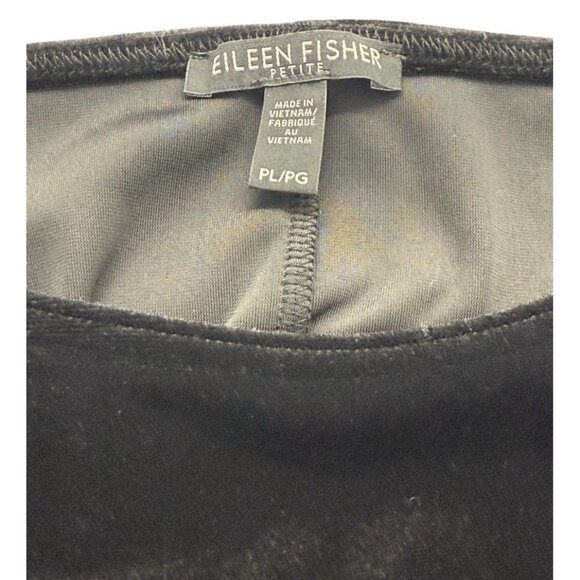 Eileen Fisher System Black Velvet Shift Dress Short Sleeve Knee Length Size PL - Picture 4 of 6